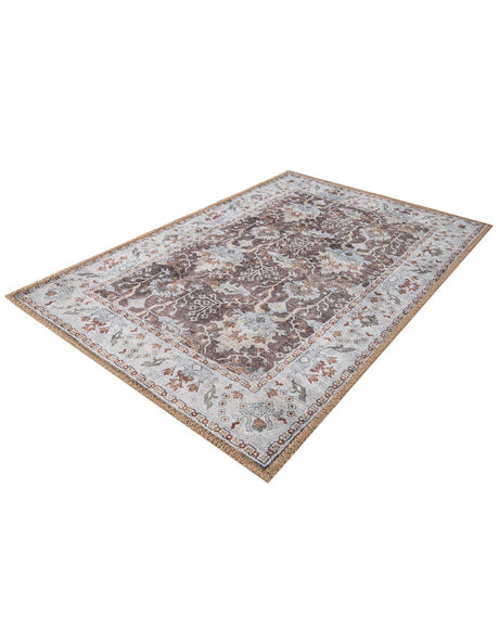 Washable Almond Brown 2' x 3' 1 Timeless Rectangle Area Rug Easy to Clean Stain Resistant & Durable Traditional Classic Vintage Design Carpet for Sale at Rug Engine