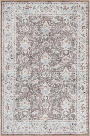 Washable Almond Brown 4' 1 x 6' 1 Timeless Rectangle Area Rug Easy to Clean Stain Resistant & Durable Traditional Classic Vintage Design Carpet for Sale at Rug Engine