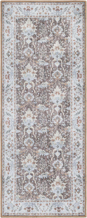 Washable Almond Brown 2' x 5' 1 Timeless Runner Area Rug Easy to Clean Stain Resistant & Durable Traditional Classic Vintage Design Carpet for Sale at Rug Engine