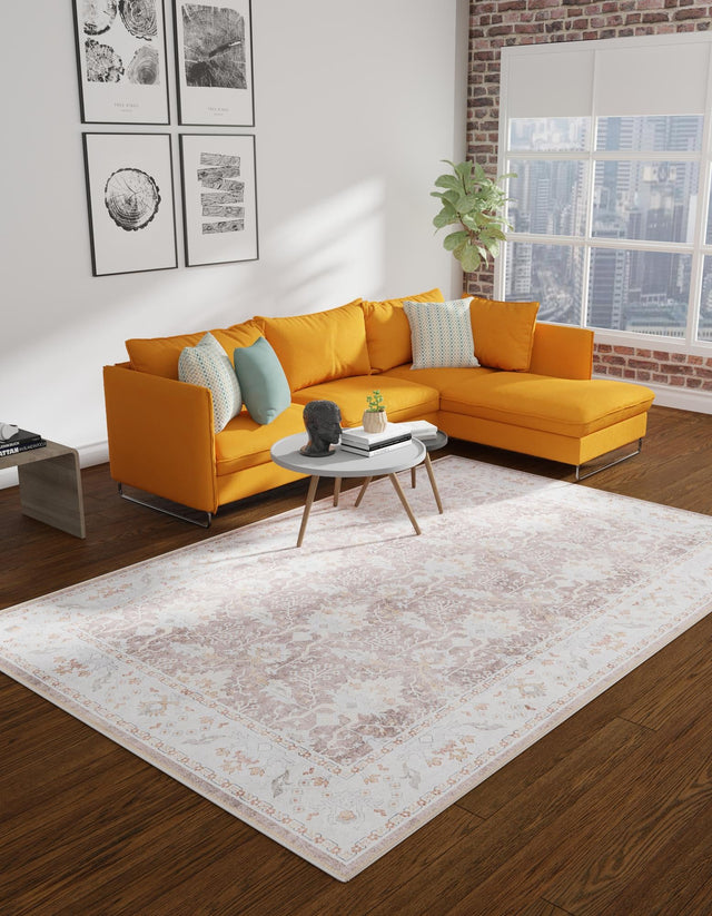 Washable Almond Brown 5' 1 x 8' Timeless Rectangle Area Rug Easy to Clean Stain Resistant & Durable Traditional Classic Vintage Design Carpet for Sale at Rug Engine