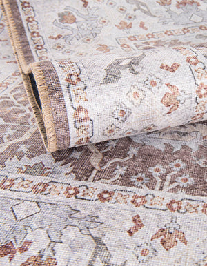 Washable Almond Brown 3' 6 x 5' 6 Timeless Rectangle Area Rug Easy to Clean Stain Resistant & Durable Traditional Classic Vintage Design Carpet for Sale at Rug Engine
