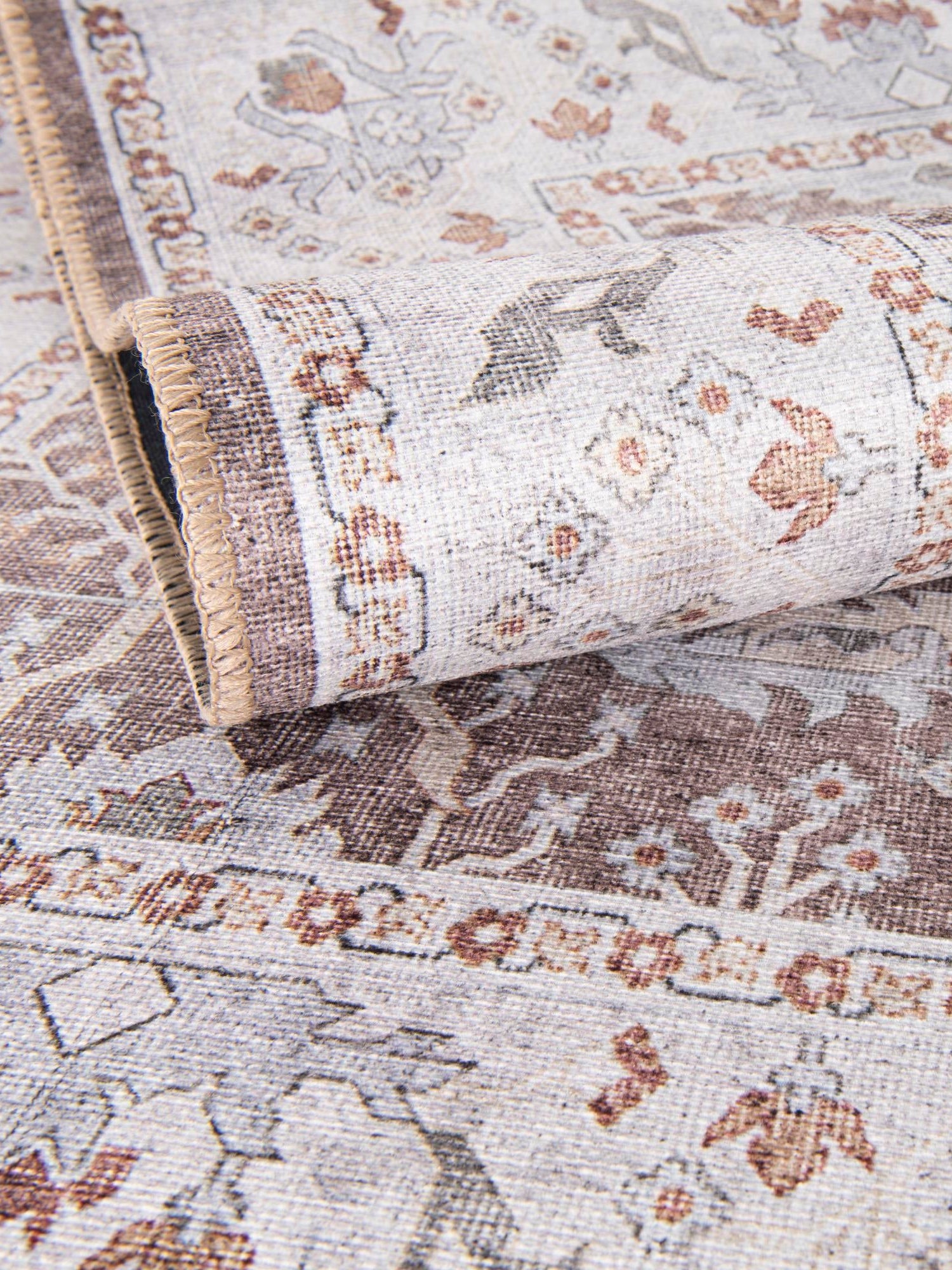 Washable Almond Brown 7' 10 x 10' Timeless Rectangle Area Rug Easy to Clean Stain Resistant & Durable Traditional Classic Vintage Design Carpet for Sale at Rug Engine