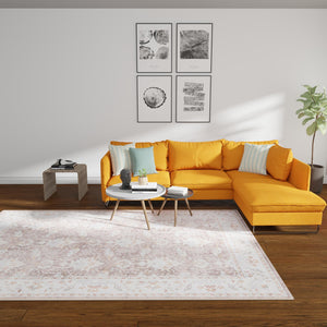 Washable Almond Brown 9' 5 x 13' 1 Timeless Rectangle Area Rug Easy to Clean Stain Resistant & Durable Traditional Classic Vintage Design Carpet for Sale at Rug Engine