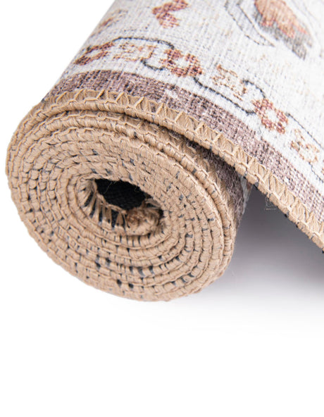 Washable Almond Brown 2' x 6' 1 Timeless Runner Area Rug Easy to Clean Stain Resistant & Durable Traditional Classic Vintage Design Carpet for Sale at Rug Engine