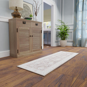 Washable Almond Brown 2' x 6' 1 Timeless Runner Area Rug Easy to Clean Stain Resistant & Durable Traditional Classic Vintage Design Carpet for Sale at Rug Engine