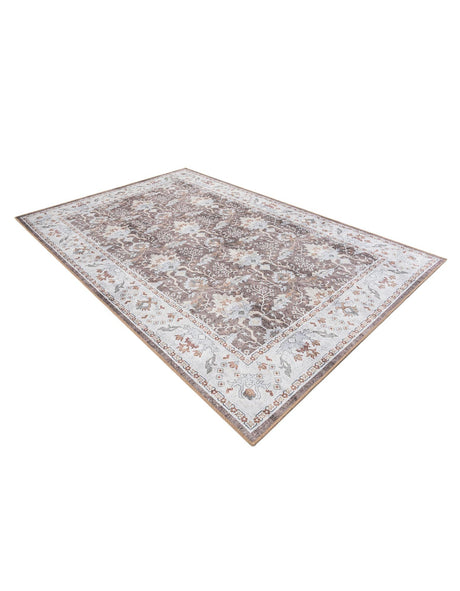 Washable Almond Brown 6' 1 x 9' Timeless Rectangle Area Rug Easy to Clean Stain Resistant & Durable Traditional Classic Vintage Design Carpet for Sale at Rug Engine