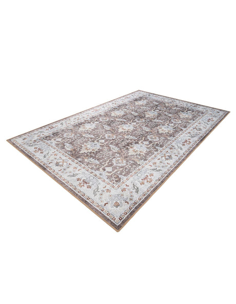 Washable Almond Brown 6' 1 x 9' Timeless Rectangle Area Rug Easy to Clean Stain Resistant & Durable Traditional Classic Vintage Design Carpet for Sale at Rug Engine
