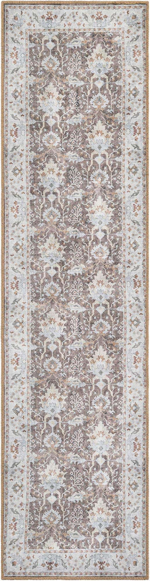 Washable Almond Brown 2' x 8' Timeless Runner Area Rug Easy to Clean Stain Resistant & Durable Traditional Classic Vintage Design Carpet for Sale at Rug Engine