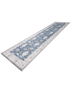 Washable Navy Blue 2' 7 x 10' Timeless Runner Area Rug Easy to Clean Stain Resistant & Durable Traditional Classic Vintage Design Carpet for Sale at Rug Engine