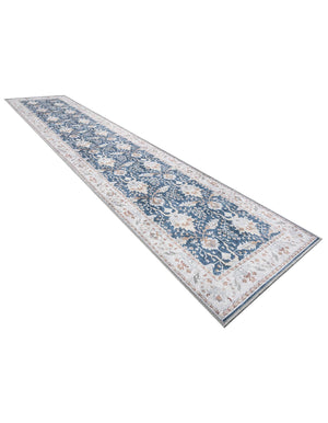 Navy Blue 3' x 12' Timeless Washable Runner Rug