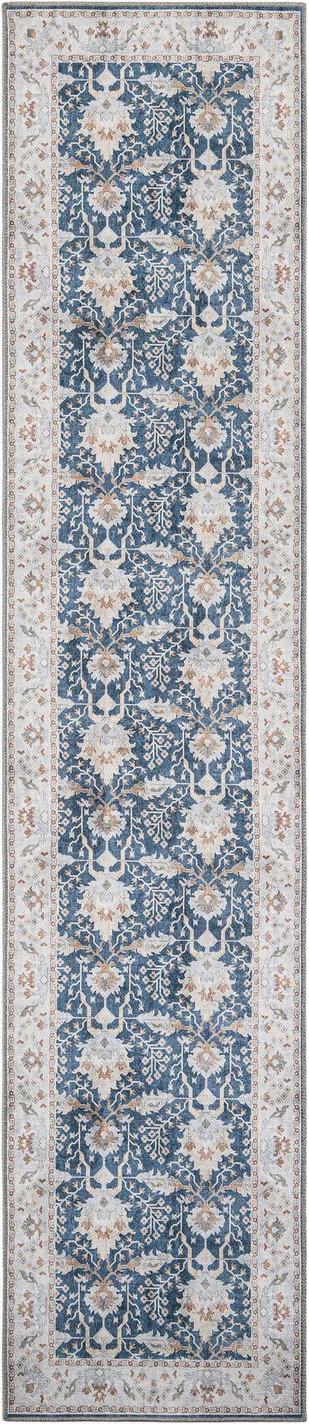 Navy Blue 3' x 12' Timeless Washable Runner Rug