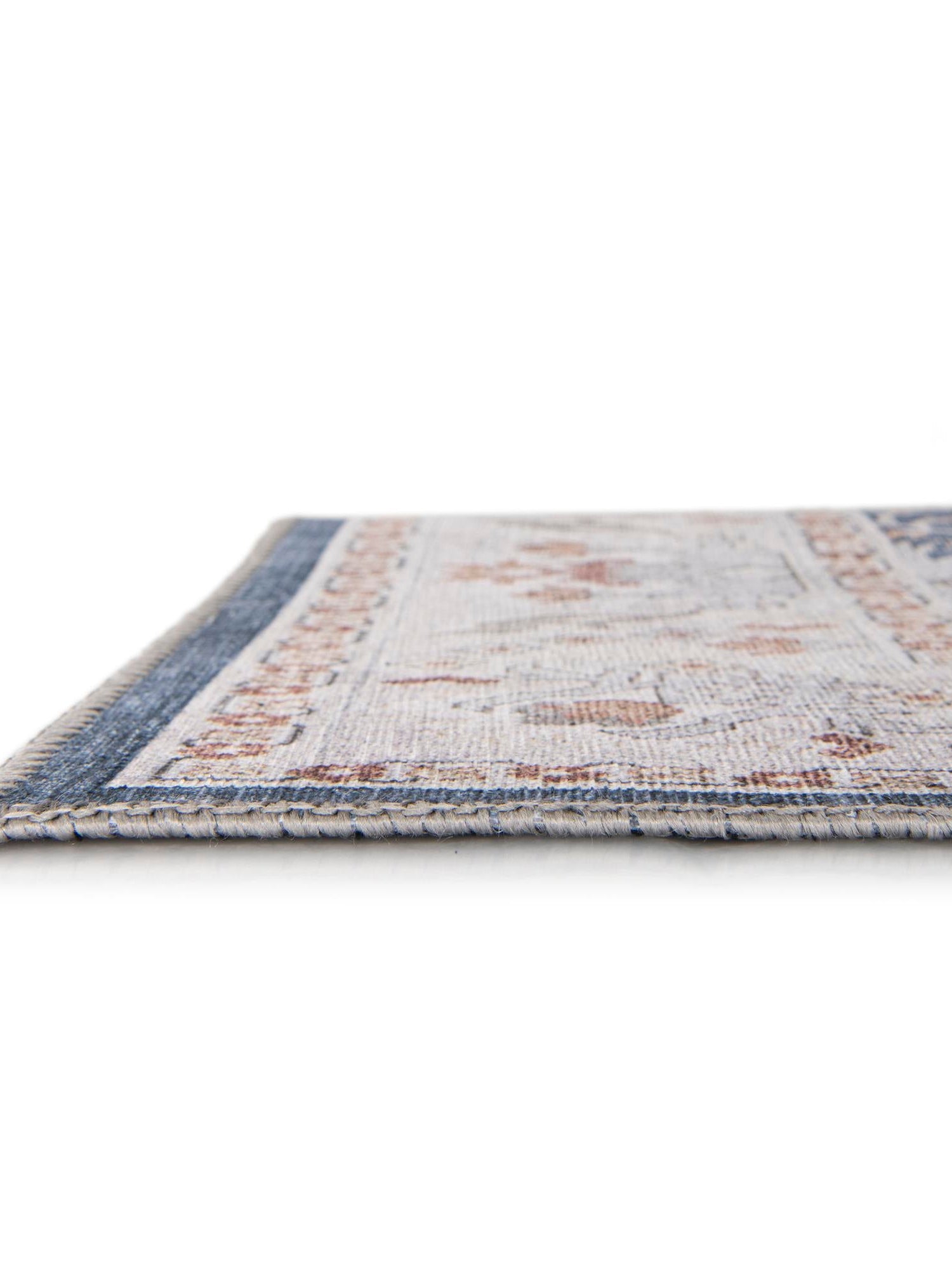 Washable Navy Blue 7' 10 x 10' Timeless Rectangle Area Rug Easy to Clean Stain Resistant & Durable Traditional Classic Vintage Design Carpet for Sale at Rug Engine