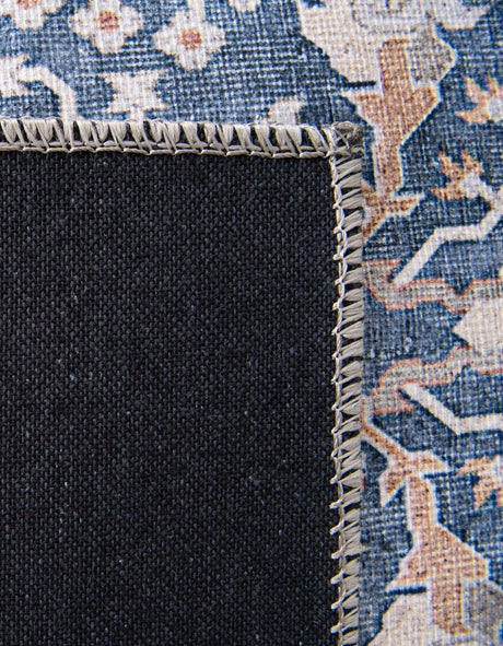 Washable Navy Blue 9' 5 x 13' 1 Timeless Rectangle Area Rug Easy to Clean Stain Resistant & Durable Traditional Classic Vintage Design Carpet for Sale at Rug Engine