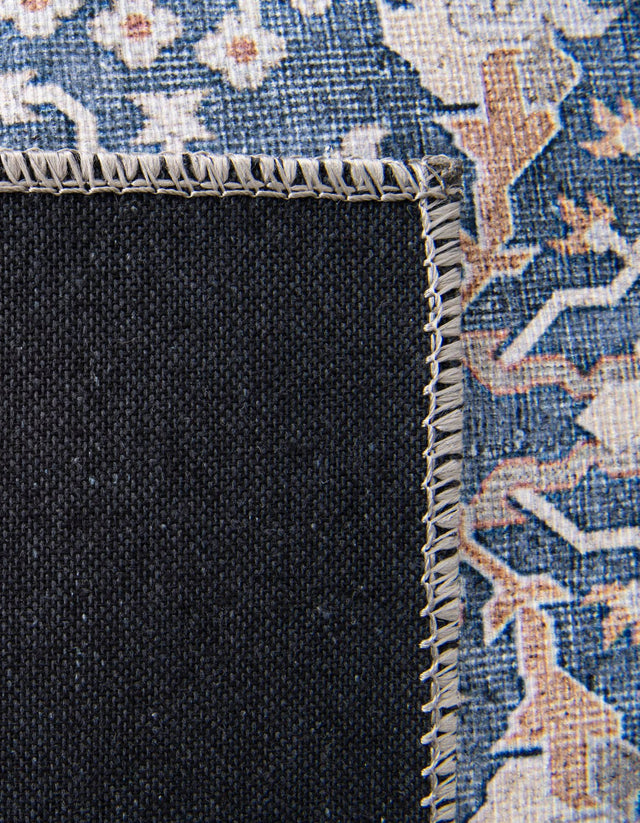 Washable Navy Blue 5' 1 x 8' Timeless Rectangle Area Rug Easy to Clean Stain Resistant & Durable Traditional Classic Vintage Design Carpet for Sale at Rug Engine