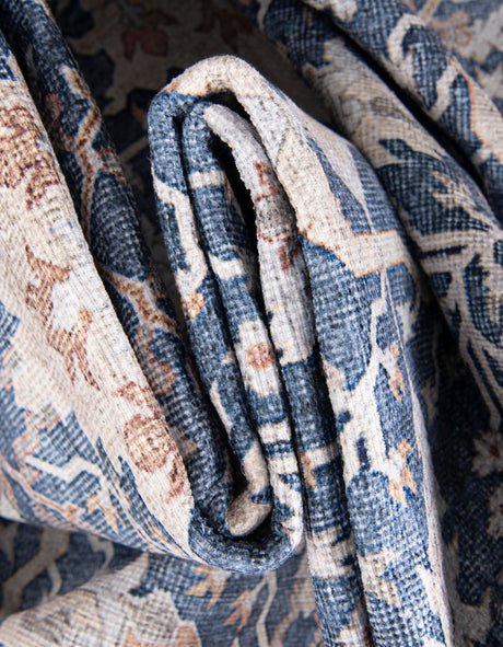 Washable Navy Blue 2' 7 x 12' Timeless Runner Area Rug Easy to Clean Stain Resistant & Durable