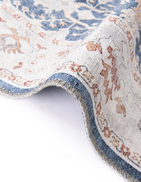 Washable Navy Blue 2' 7 x 12' Timeless Runner Area Rug Easy to Clean Stain Resistant & Durable