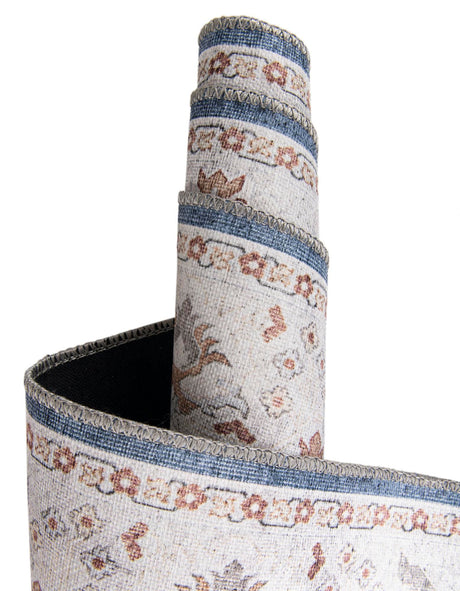 Washable Navy Blue 2' 7 x 12' Timeless Runner Area Rug Easy to Clean Stain Resistant & Durable