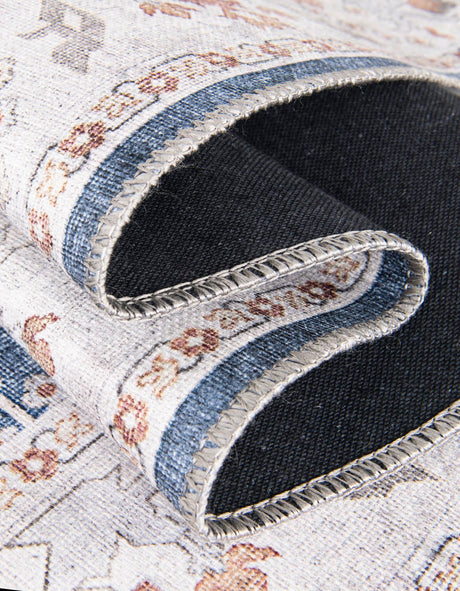 Washable Navy Blue 2' 7 x 12' Timeless Runner Area Rug Easy to Clean Stain Resistant & Durable