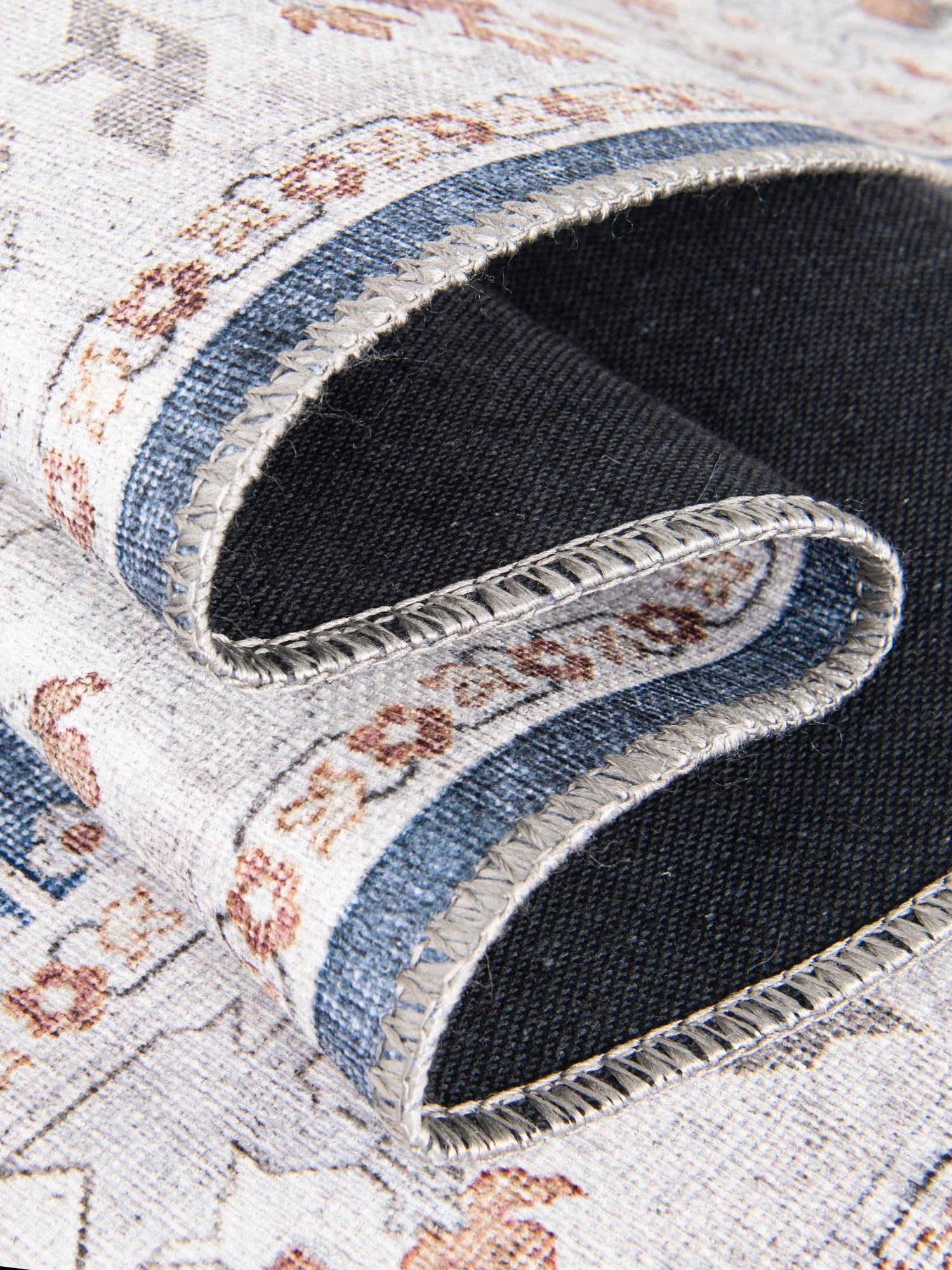 Washable Navy Blue 2' 7 x 10' Timeless Runner Area Rug Easy to Clean Stain Resistant & Durable Traditional Classic Vintage Design Carpet for Sale at Rug Engine