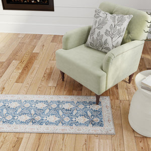 Washable Navy Blue 2' 7 x 10' Timeless Runner Area Rug Easy to Clean Stain Resistant & Durable Traditional Classic Vintage Design Carpet for Sale at Rug Engine