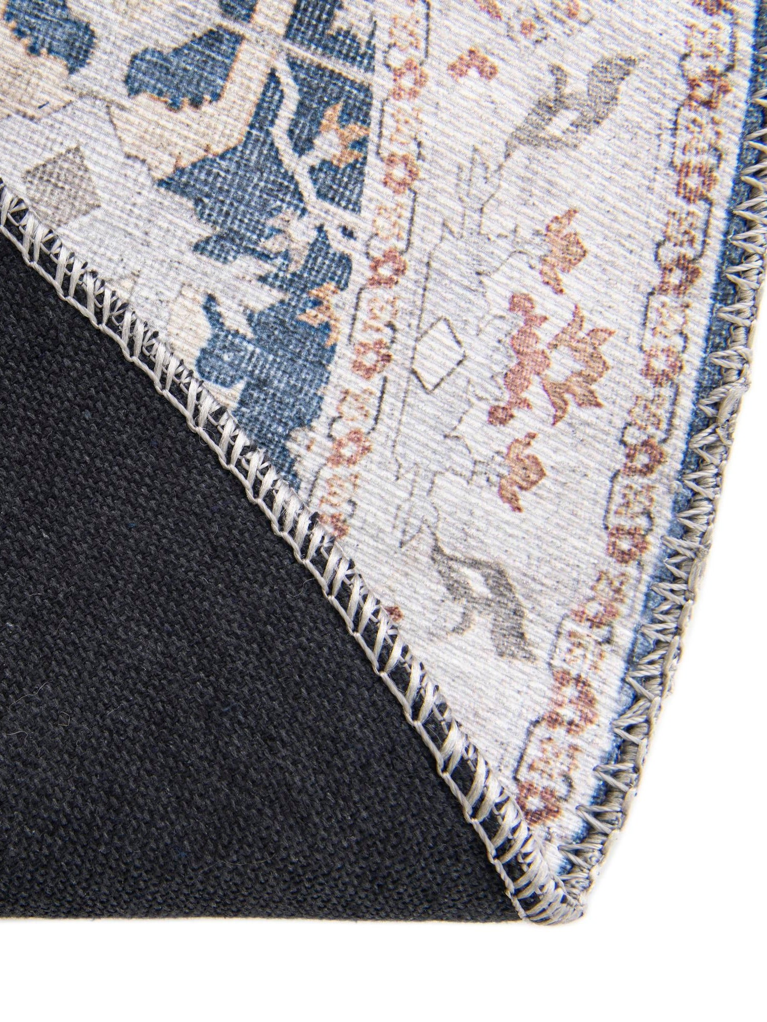 Washable Navy Blue 7' 10 x 7' 10 Timeless Round Area Rug Easy to Clean Stain Resistant & Durable Traditional Classic Vintage Design Carpet for Sale at Rug Engine