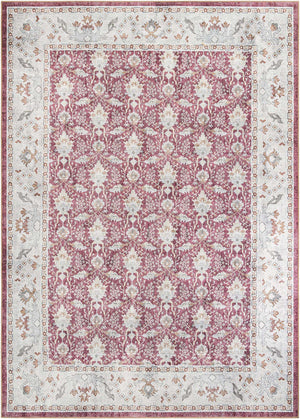 Washable Burgundy Red 9' 5 x 13' 1 Timeless Rectangle Area Rug Easy to Clean Stain Resistant & Durable Traditional Classic Vintage Design Carpet for Sale at Rug Engine