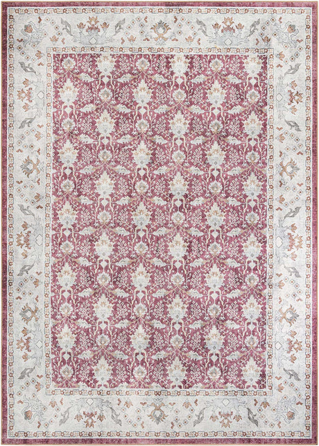 Washable Burgundy Red 9' 5 x 13' 1 Timeless Rectangle Area Rug Easy to Clean Stain Resistant & Durable Traditional Classic Vintage Design Carpet for Sale at Rug Engine