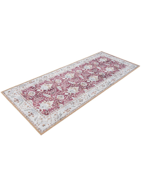 Washable Burgundy Red 2' x 5' 1 Timeless Runner Area Rug Easy to Clean Stain Resistant & Durable Traditional Classic Vintage Design Carpet for Sale at Rug Engine