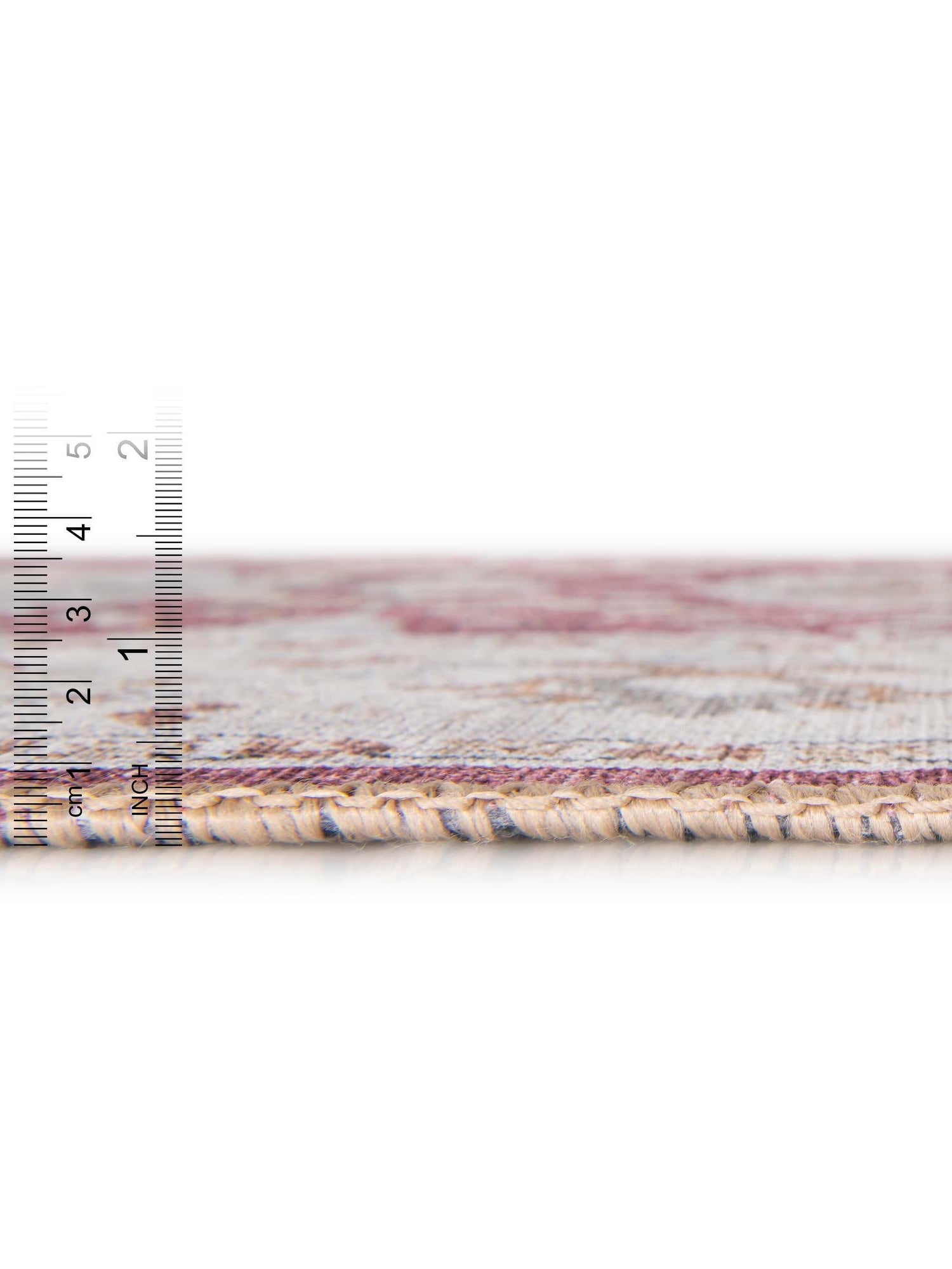 Washable Burgundy Red 5' 1 x 5' 1 Timeless Round Area Rug Easy to Clean Stain Resistant & Durable