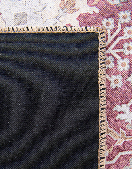 Washable Burgundy Red 7' 10 x 7' 10 Timeless Square Area Rug Easy to Clean Stain Resistant & Durable Traditional Classic Vintage Design Carpet for Sale at Rug Engine