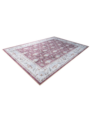 Washable Burgundy Red 8' 4 x 12' Timeless Rectangle Area Rug Easy to Clean Stain Resistant & Durable Traditional Classic Vintage Design Carpet for Sale at Rug Engine