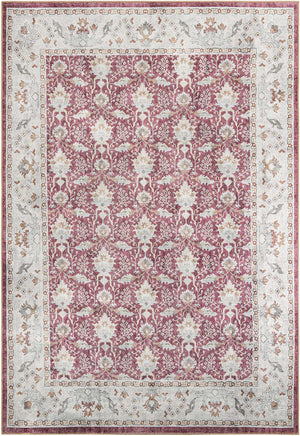 Washable Burgundy Red 8' 4 x 12' Timeless Rectangle Area Rug Easy to Clean Stain Resistant & Durable Traditional Classic Vintage Design Carpet for Sale at Rug Engine