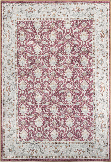 Washable Burgundy Red 8' 4 x 12' Timeless Rectangle Area Rug Easy to Clean Stain Resistant & Durable Traditional Classic Vintage Design Carpet for Sale at Rug Engine