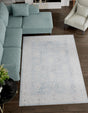 Washable Teal blue 4' 1 x 6' 1 Timeless Rectangle Area Rug Easy to Clean Stain Resistant & Durable Traditional Classic Vintage Design Carpet for Sale at Rug Engine