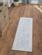 Washable Teal blue 2' x 5' 1 Timeless Runner Area Rug Easy to Clean Stain Resistant & Durable Traditional Classic Vintage Design Carpet for Sale at Rug Engine