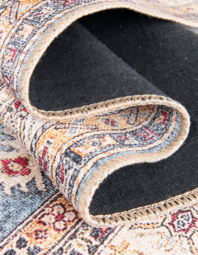 Washable Light Blue 2' x 3' 1 Timeless Oval Area Rug Easy to Clean Stain Resistant & Durable Traditional Classic Vintage Design Carpet for Sale at Rug Engine