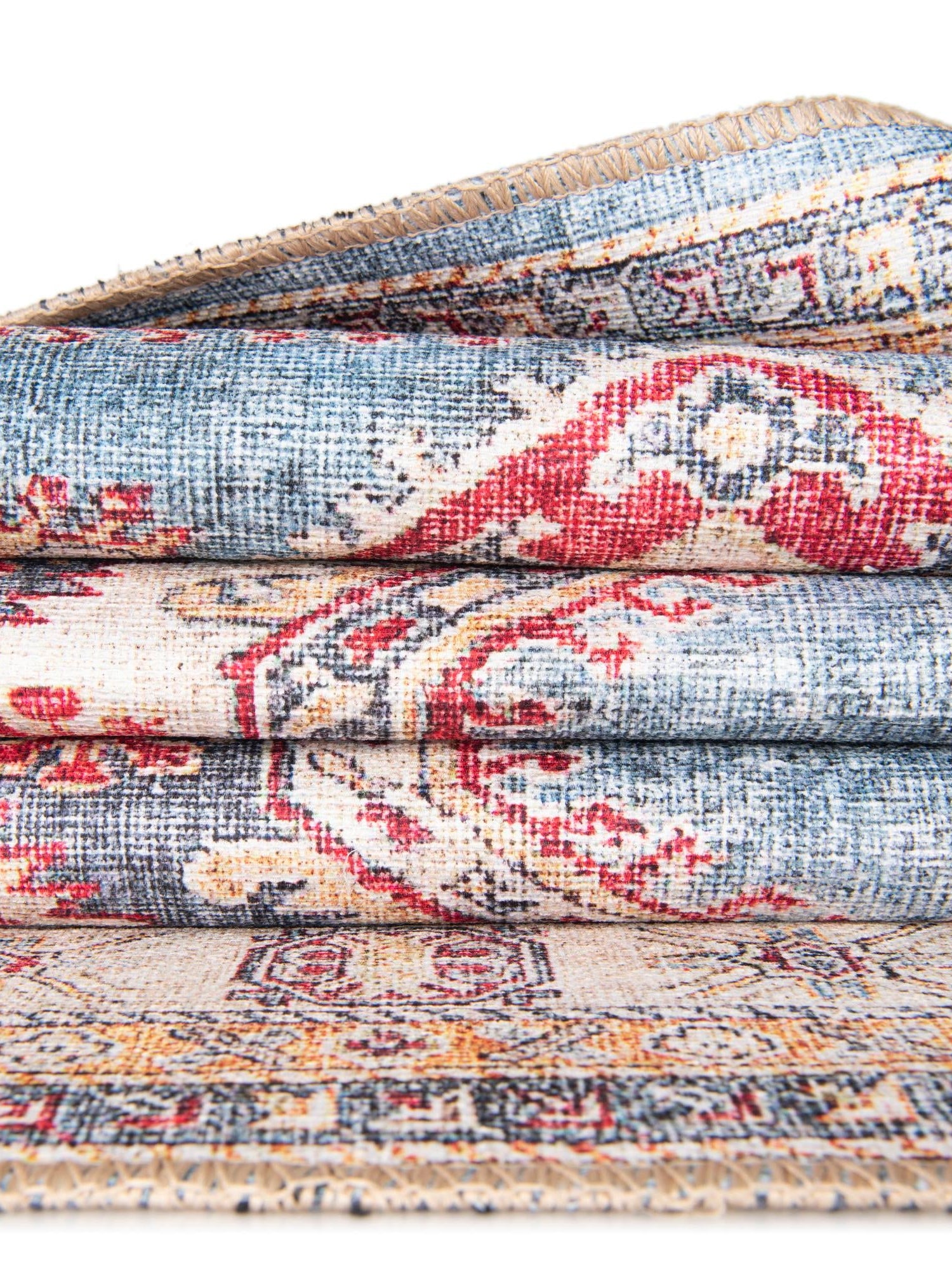 Washable Light Blue 2' x 3' 1 Timeless Rectangle Area Rug Easy to Clean Stain Resistant & Durable Traditional Classic Vintage Design Carpet for Sale at Rug Engine
