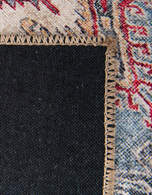 Washable Light Blue 2' 7 x 12' Timeless Runner Area Rug Easy to Clean Stain Resistant & Durable Traditional Classic Vintage Design Carpet for Sale at Rug Engine
