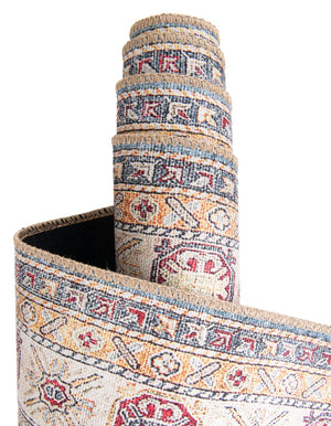 Washable Light Blue 7' 10 x 7' 10 Timeless Square Area Rug Easy to Clean Stain Resistant & Durable Traditional Classic Vintage Design Carpet for Sale at Rug Engine