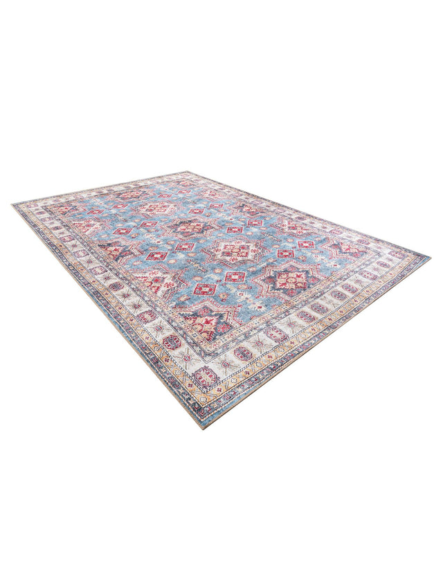 Washable Light Blue 8' 4 x 12' Timeless Rectangle Area Rug Easy to Clean Stain Resistant & Durable Traditional Classic Vintage Design Carpet for Sale at Rug Engine