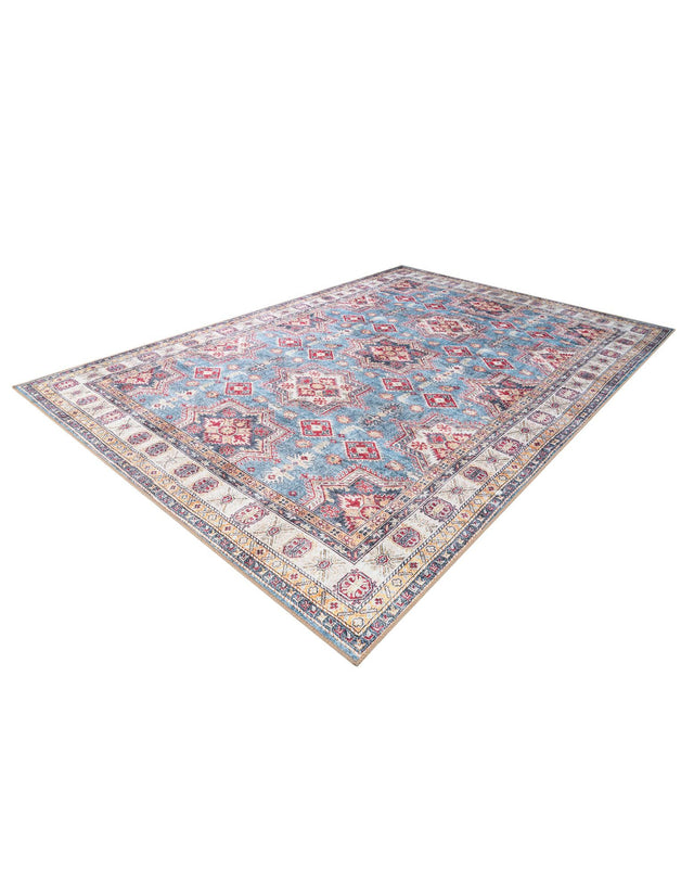 Washable Light Blue 8' 4 x 12' Timeless Rectangle Area Rug Easy to Clean Stain Resistant & Durable Traditional Classic Vintage Design Carpet for Sale at Rug Engine