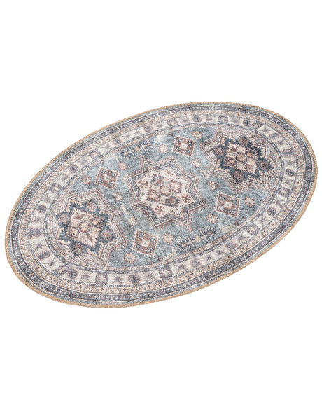 Washable Soft Green 2' x 3' 1 Timeless Oval Area Rug Easy to Clean Stain Resistant & Durable Traditional Classic Vintage Design Carpet for Sale at Rug Engine