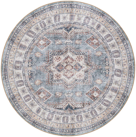 Washable Soft Green 5' 1 x 5' 1 Timeless Round Area Rug Easy to Clean Stain Resistant & Durable Traditional Classic Vintage Design Carpet for Sale at Rug Engine