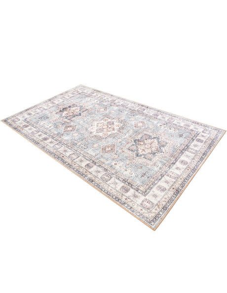 Washable Soft Green 5' 1 x 8' Timeless Rectangle Area Rug Easy to Clean Stain Resistant & Durable Traditional Classic Vintage Design Carpet for Sale at Rug Engine