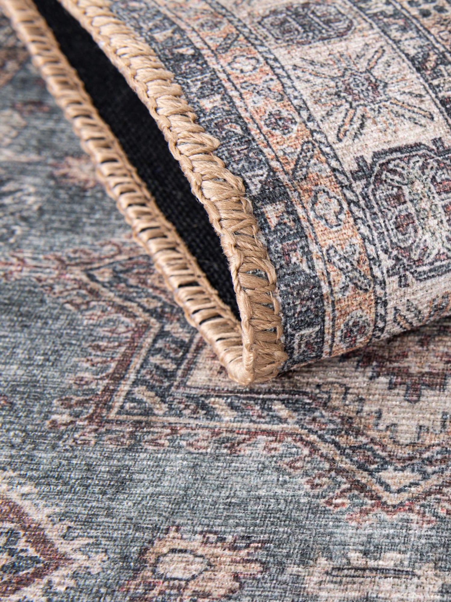 Washable Soft Green 3' 6 x 5' 6 Timeless Rectangle Area Rug Easy to Clean Stain Resistant & Durable Traditional Classic Vintage Design Carpet for Sale at Rug Engine