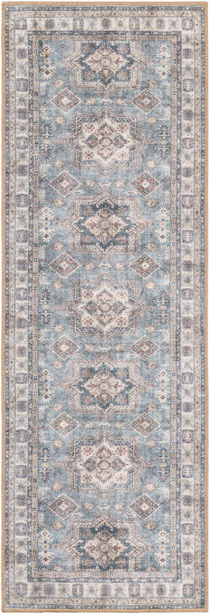 Washable Soft Green 2' x 6' 1 Timeless Runner Area Rug Easy to Clean Stain Resistant & Durable Traditional Classic Vintage Design Carpet for Sale at Rug Engine