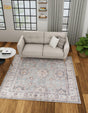 Washable Soft Green 7' 10 x 7' 10 Timeless Square Area Rug Easy to Clean Stain Resistant & Durable Traditional Classic Vintage Design Carpet for Sale at Rug Engine