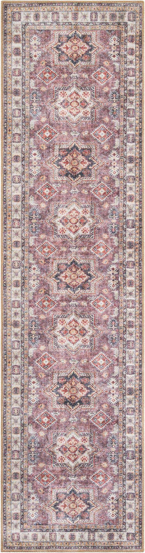 Washable Antique Rose Pink 2' 7 x 10' Timeless Runner Area Rug Easy to Clean Stain Resistant & Durable Traditional Classic Vintage Design Carpet for Sale at Rug Engine