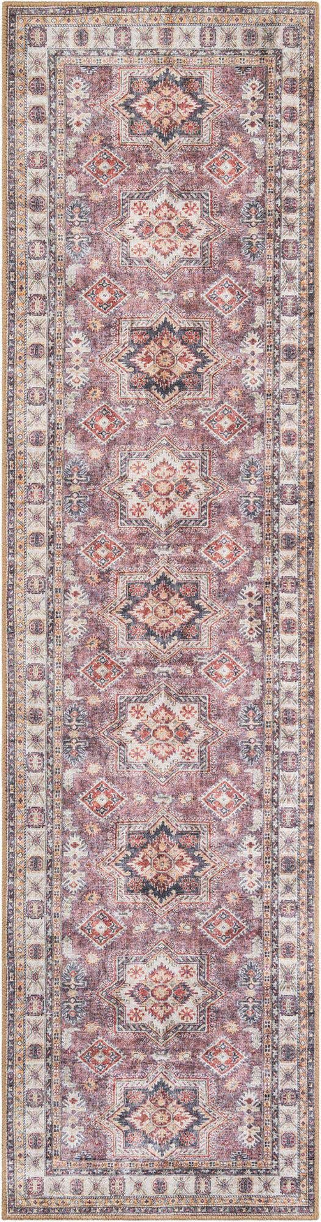 Washable Antique Rose Pink 2' 7 x 10' Timeless Runner Area Rug Easy to Clean Stain Resistant & Durable Traditional Classic Vintage Design Carpet for Sale at Rug Engine