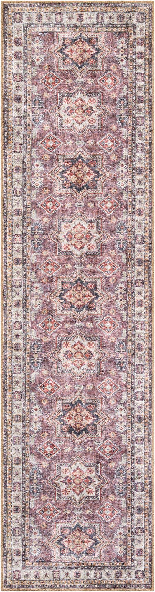 Washable Antique Rose Pink 2' 7 x 10' Timeless Runner Area Rug Easy to Clean Stain Resistant & Durable Traditional Classic Vintage Design Carpet for Sale at Rug Engine